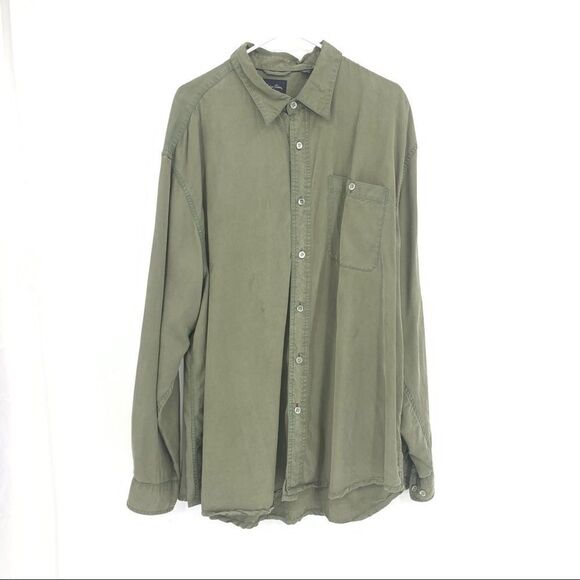 Indigo Palms Men's XXL L/S 100% Tencel Army Green Button Front Shirt - Picture 1 of 7